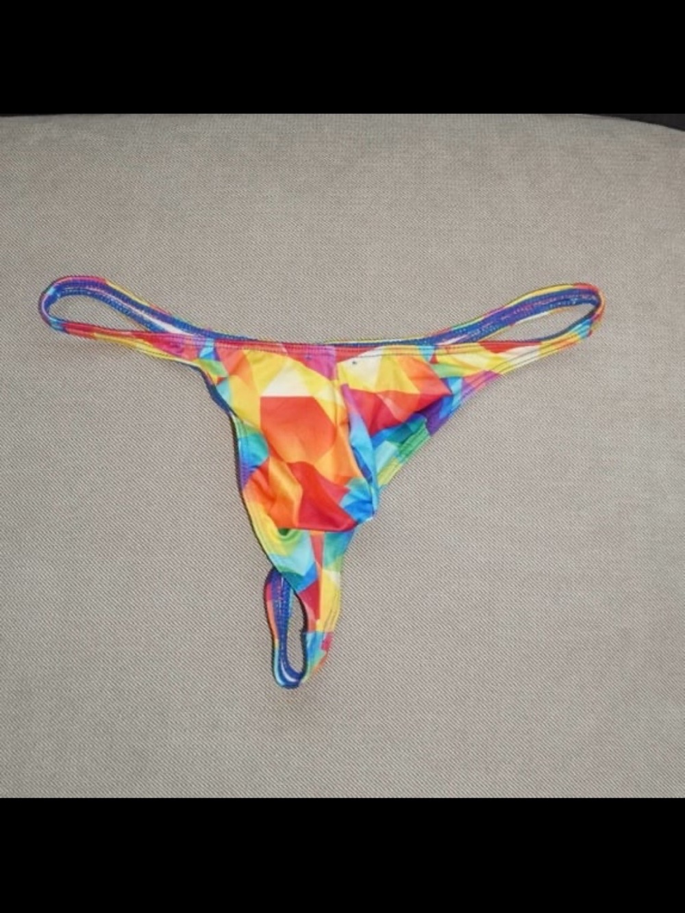 Rainbow Geometric Micro Thong. Xtremen. Size small.